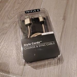 Trippe C Style Cordz Gold Charge & Sync Cable NEW!